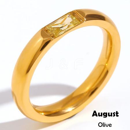 304 Stainless Steel Pave Cubic Zirconia Finger Rings FS-WG61B2A-23-1