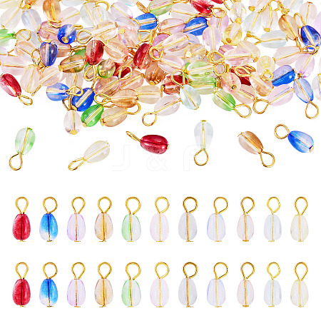 110Pcs 11 Colors Glass Pendants PALLOY-TAC0298-1