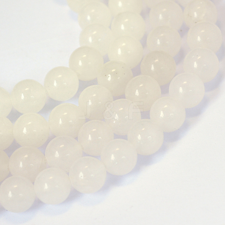 Natural White Jade Round Bead Strands X-G-E334-6mm-13-1