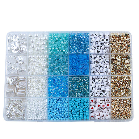 DIY 24 Style Acrylic & ABS Beads Jewelry Making Finding Kit DIY-NB0012-02D-1