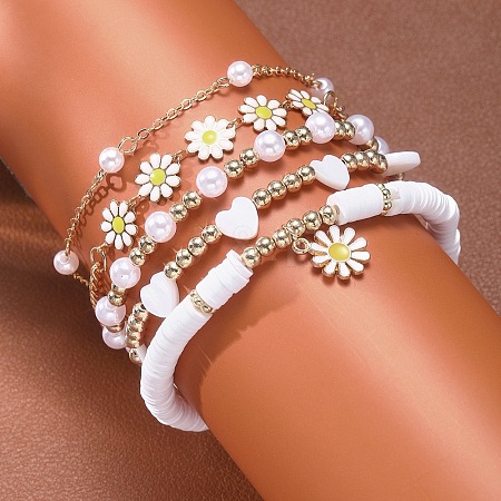 Bohemian Beach Daisy Bracelet Set 5-piece YE1112-1-1