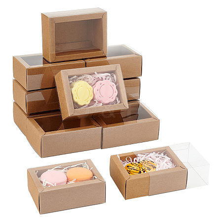 Foldable Paper Drawer Boxes with Clear Plastic Cover CON-WH0095-68B-01-1