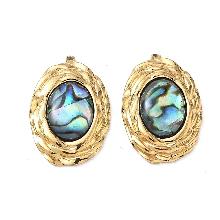 Natural Paua Shell Pendants SA-CBA11D7-13B-G-1
