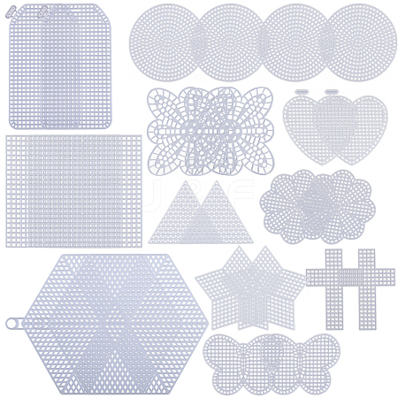 24Pcs 11 Styles DIY Plastic Canvas Shapes DIY-CP0012-41-1