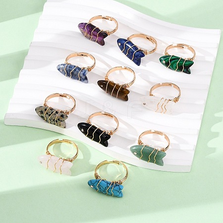 Gemstone Rings RJEW-P161-01G-M-1