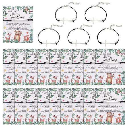 24Pcs Alloy Cross Link Bracelets BJEW-FG0001-06-1