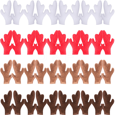 40Pcs 4 Colors Plush Antler Snowman Hand Branch DOLL-GF0001-09-1