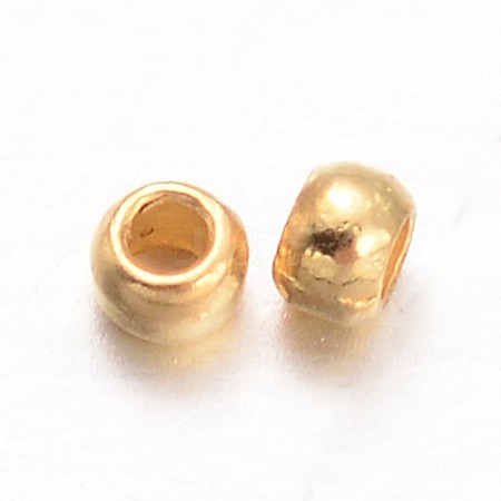 Rondelle Brass Crimp Beads KK-L134-33G-1