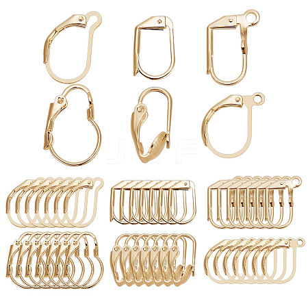 ARRICRAFT 48Pcs 6 Styles Brass Leverback Earring Findings KK-AR0003-59G-1