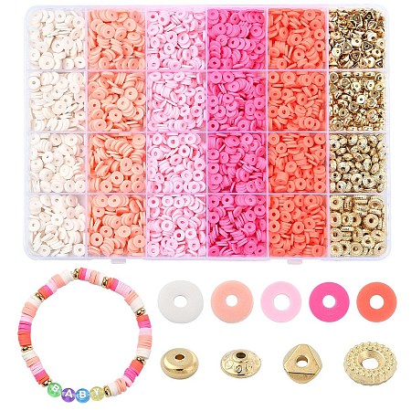 DIY Disc Polymer Clay & CCB Plastic Beads Jewelry Making Findings Kits DIY-YW0010-54A-1