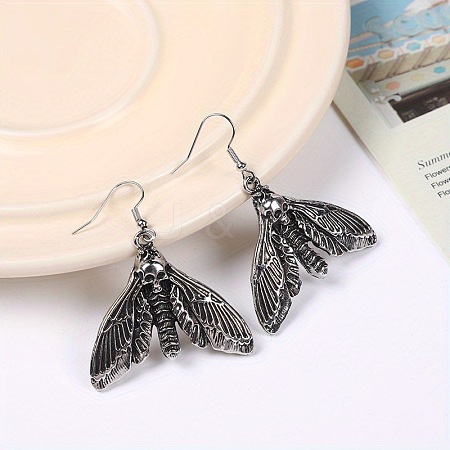 Alloy & Brass Moth Dangle Earrings for Women WG461A9-01-1