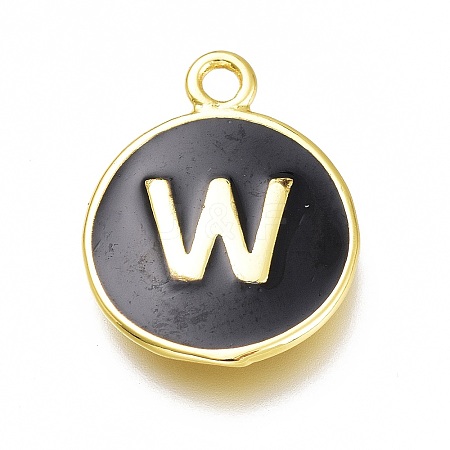 Brass Enamel Pendants KK-H103-02W-G-1