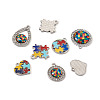 12Pcs 6 Style Zinc Alloy Enamel Pendants FIND-TA0001-63-10