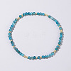 Gemstone & Brass Beads Stretch Bracelets LN0017-3-1