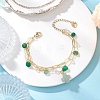 Natural Green Agate Beads Multi-layered Bracelets BJEW-JB12217-01-1