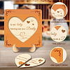 Wood Heart Shape Anniversary Commemorative Display Decorations AJEW-WH00424-005-3