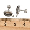 Tarnish Resistant 201 Stainless Steel Stud Earrings Findings STAS-K279-01B-P-3