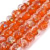 Handmade Foil Glass Beads FOIL-Q001-02G-3