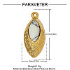 304 Stainless Steel with Synthetic Turquoise Pendants STAS-OY005-08G-2