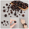 AHADERMAKER 350Pcs 7 Styles Dyed Natural Wood Beads WOOD-GA0001-36-4