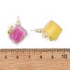 5Pcs 5 Colors Electroplated Natural Quartz Copper Wire Wrapped Pendants PALLOY-TA00453-3