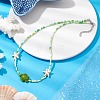 Starfish & Turtle Dyed Synthetic Turquoise Pendant Necklaces NJEW-JN05112-1