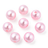Spray Painted ABS Plastic Imitation Pearl Beads OACR-T015-05B-17-3