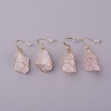 Natural Rose Quartz Dangle Earrings EJEW-F228-A02-1