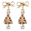 Alloy Rhinestone Christmas Tree Studs Earring EJEW-TA00444-1