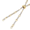 2Pcs Adejustabel Two Tone 304 Stainless Steel Oval Link Chains Necklace Making AJEW-JB01667-3