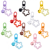 10Pcs 10 Colors Hollow Out Star Resin Pendant Decorations HJEW-BBC0001-42-1