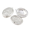Rack Plating Brass Locket Pendants KK-K277-03P-2