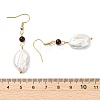 Natural Baroque Keshi Pearl and Natural Amber Dangle Earrings EJEW-JE07110-4
