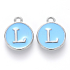 Platinum Plated Alloy Enamel Charms X-ENAM-S118-04L-P-1