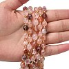 Natural Red Hematoid Quartz/Ferruginous Quartz Beads Strands G-F809-A02-01-6