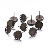 Brass Stud Earring Settings X-KK-I003-AB-NF-1