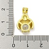 Rack Plating Brass Micro Pave Clear Cubic Zirconia with Enamel Pendant KK-B091-37G-02-3