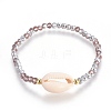 Cowrie Shell Stretch Bracelets BJEW-JB04062-2