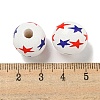 Printed Wood European Beads WOOD-G022-07E-3