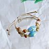 Oval Ceramic Beads Braided Bead Bracelets FS-WGBFE2E-08-1