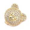 Brass Micro Pave Cubic Zirconia Slide Charms ZIRC-I068-04G-3