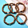 Wood Beaded Stretch Bracelets BJEW-JB01941-5