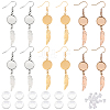 6 Pairs 6 Color Blank Clear Glass Dome Dangle Earrings EJEW-AB00013-1
