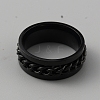 201 Stainless Steel Chain Rotating Finger Ring for Men RJEW-WH0011-12A-2