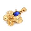 304 Stainless Steel Rhinestone Pendants STAS-K291-06G-01-2