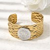 Hammered 304 Stainless Steel Cuff Bangles for Women BJEW-Z177-01GP-01-1