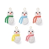 Glass Seed Beaded Snowman Pendants PALLOY-MZ01007-1