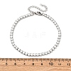 304 Stainless Steel with Cubic Zirconia Link Chain Bracelets for Women BJEW-G754-01B-P03-5