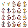 40Pcs 10 Styles Printed Wood Pendants Sets WOOD-TA0001-77-11