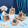 Cardboard Paper Cake Boxes with Plastic Visible Window and Handle CON-WH0117-04A-4